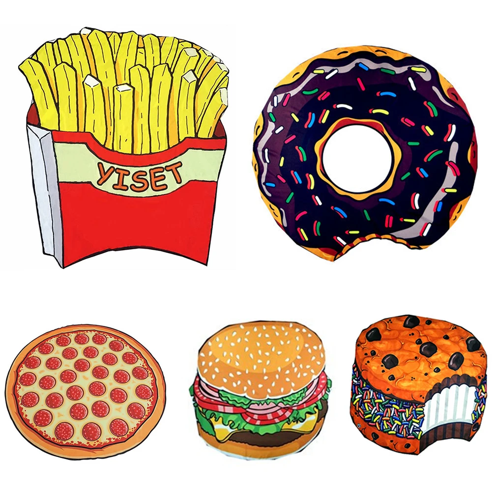 2019 высокое качество Ананас пончик пицца шифоновое пляжное полотенце гобелен