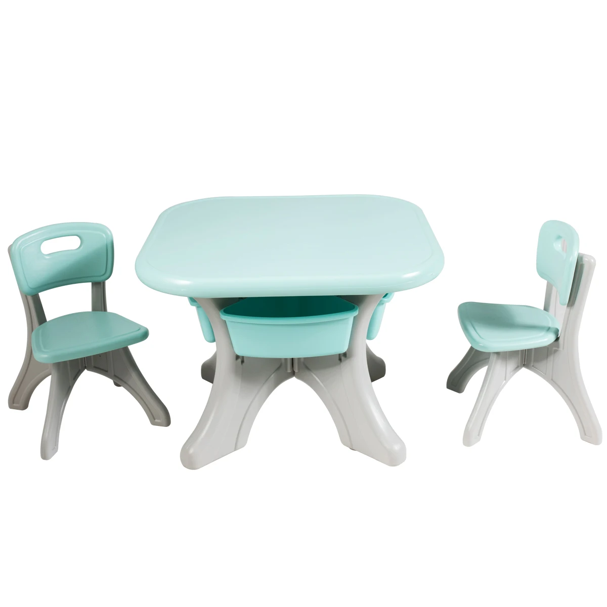 Children Kids Activity Table & Chair Set Play Furniture W/Storage Garden/Indoor