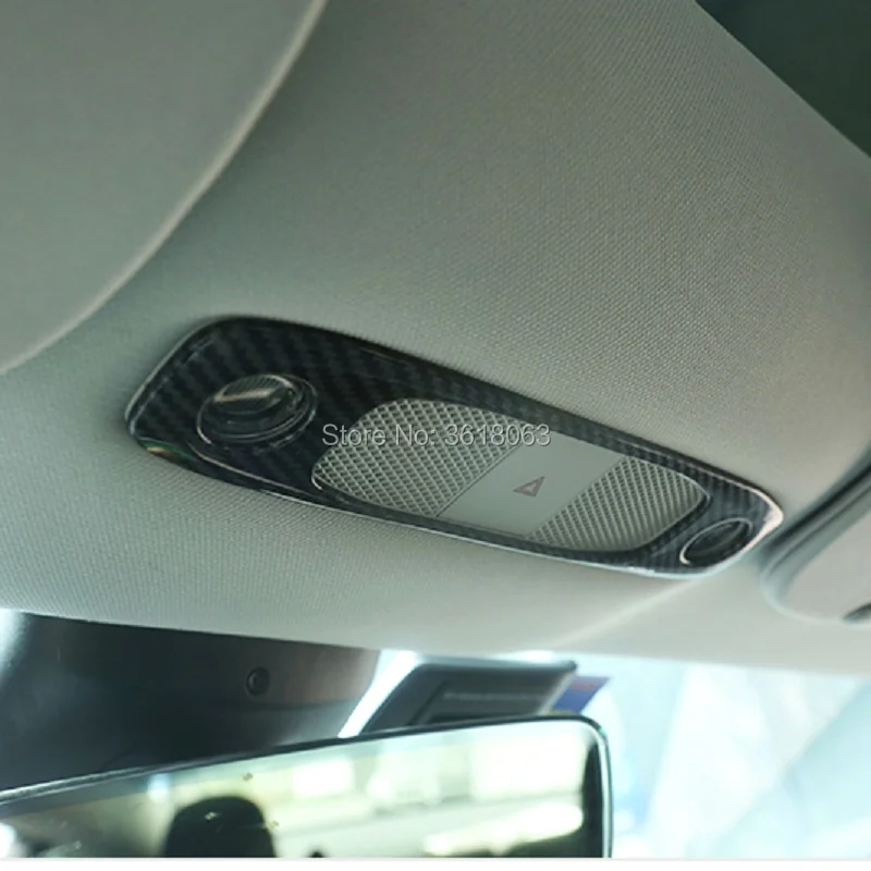 

For Tesla Model 3 2017-2019 Carbon Fiber Roof Reading Light Lamp Cover Molding Trim Sticker Decoration Frame Inner Car Accessory