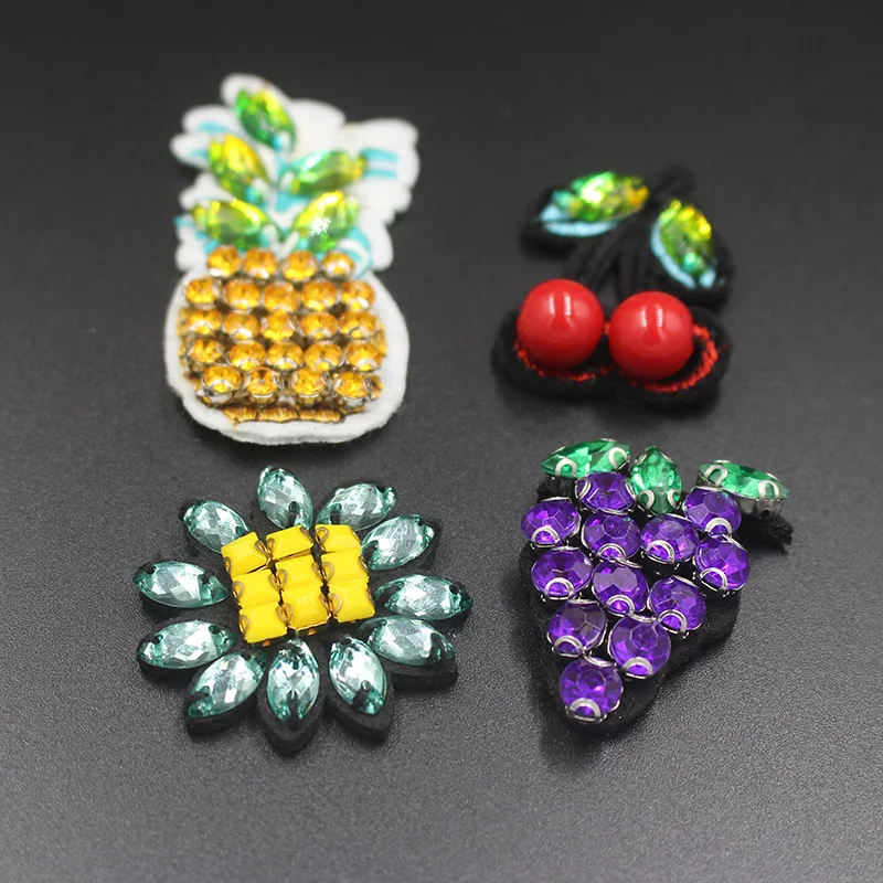 Модные ручной работы из бисера патчи для одежды Бесплатная доставка цветы фрукта