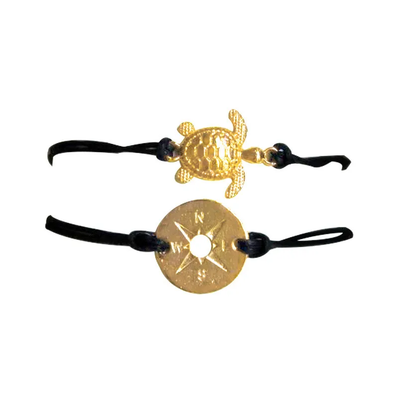 2 шт./компл. пляжная голубая веревка черепаха наручный компас набор для мужчин