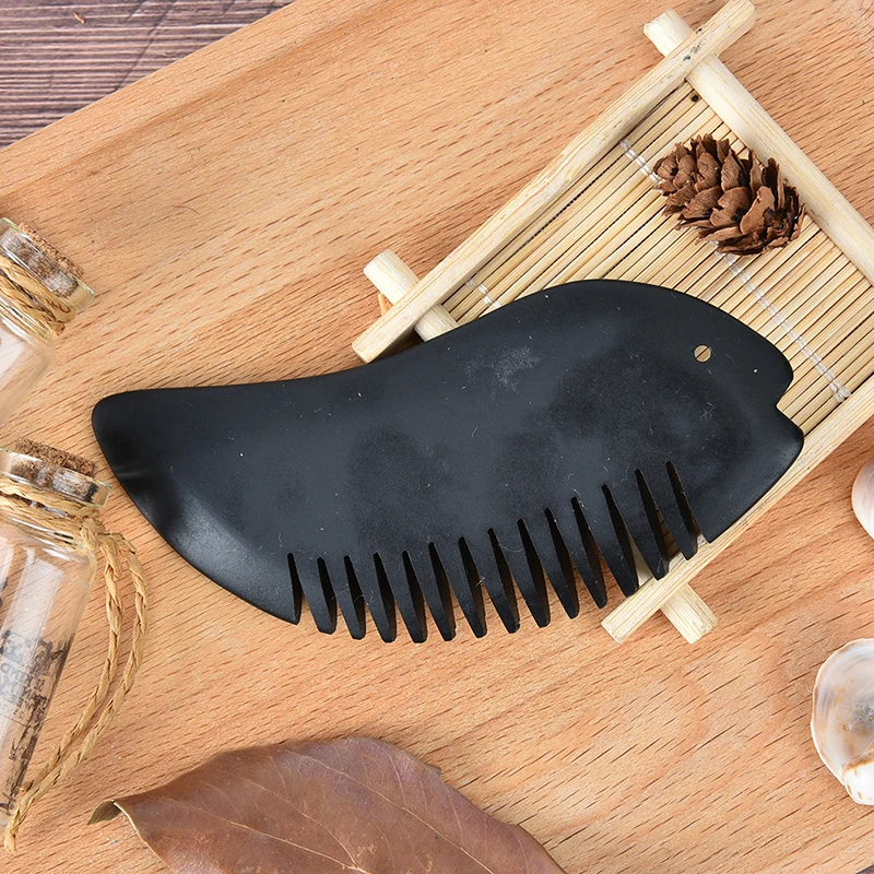 Расческа Для Массажа Гуаша из черного биянского камня 5 видов оптом и в розницу |