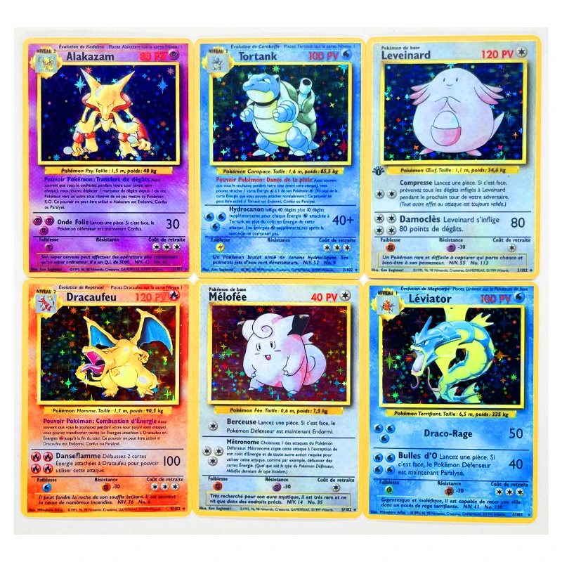 

102pcs Pokemon Charizard France English 8.8*6.3cm Reproduction Card Game Collection Anime Cards Toys for Children Christmas Gift