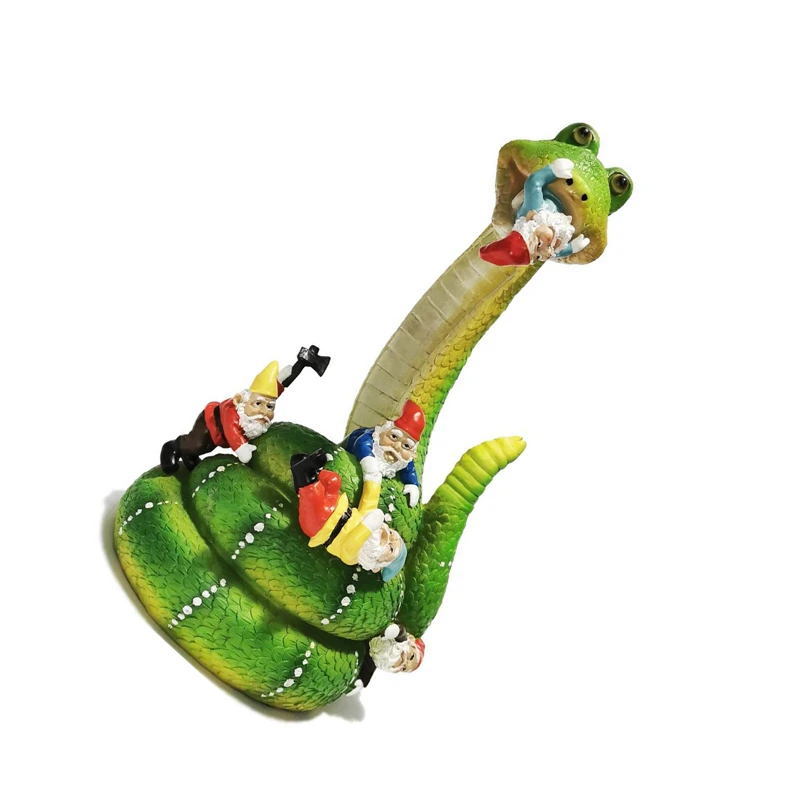 Садовая Статуэтка гнома змея едят гномов статуэтка миниатюрное украшение для