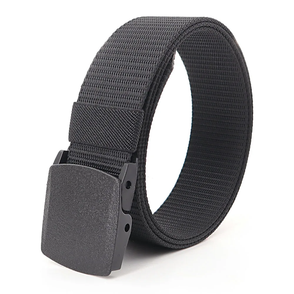

Smooth Buckle Men's and Women's Belt Imitation Nylon No Metal Tactical Canvas Jeans Belt