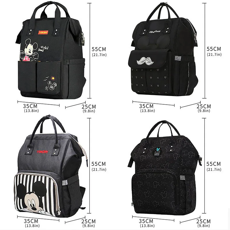 

Disney Mother Baby Bag Multi-function Diaper Bag Baby Bags for Girls Newborn Baby Large-capacity Travel Backpack Free Hook