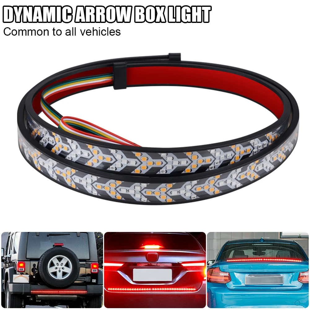 

Universal Car LED Brake Light 12V Taillight Strip Anti-Collision Rear Dynamic Flasher 4 Modes Cargo Jeep RV SUV Warning Light