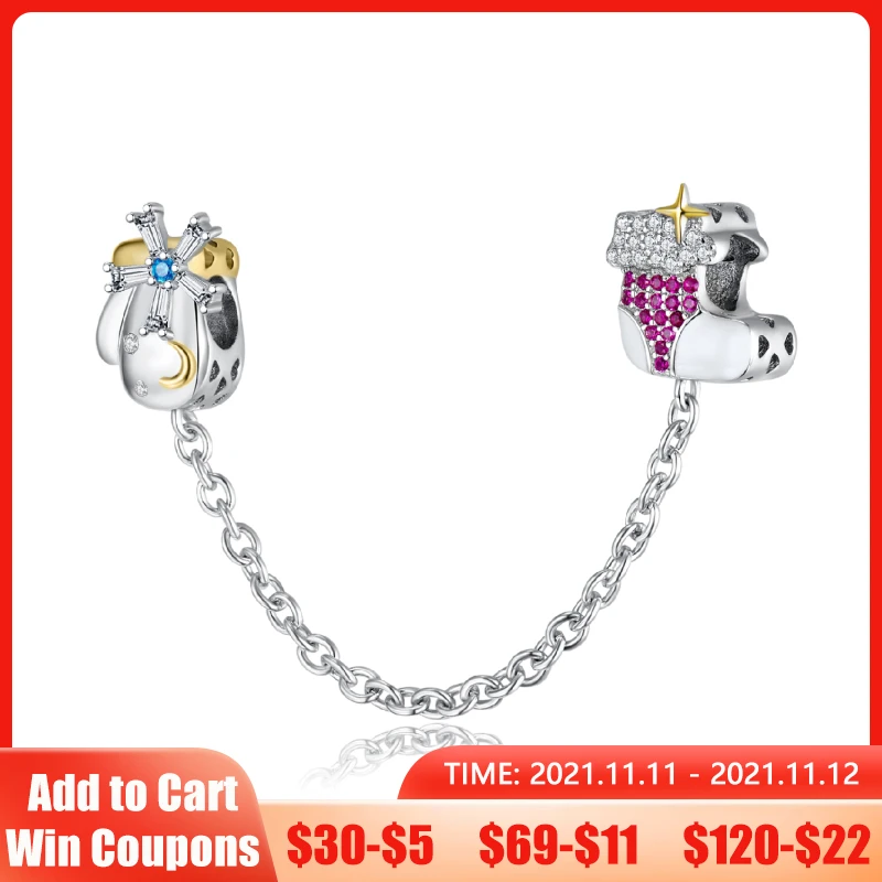 

Новинка 2021, подвески для браслета Pandora в виде серебряной снежинки и Полумесяца