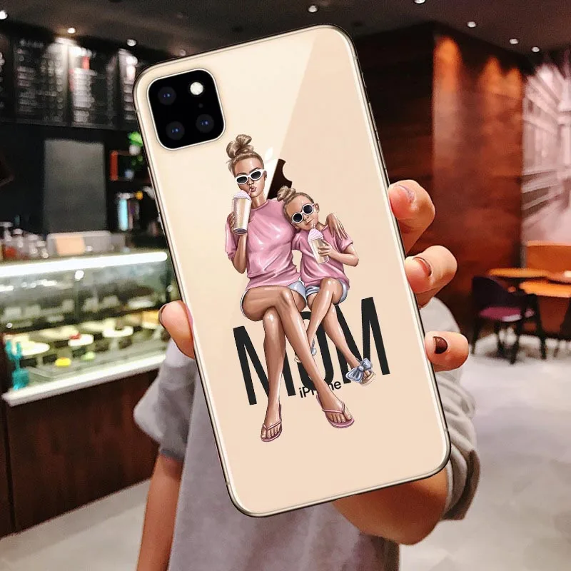 Модный queen Boss Gir Mom Baby силиконовый чехол с бантом для iPhone 7 8 Plus X XS Max XR летний Дорожный Чехол для iPhone 11 Pro Max
