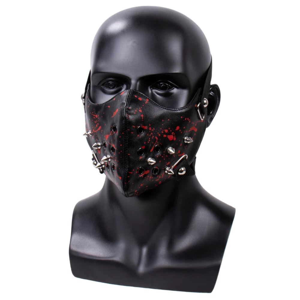 Стимпанк заклепки кожа половина косплей с маской для лица мотоцикла Велоспорт