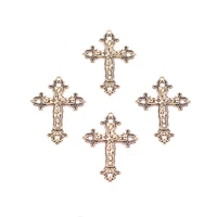15pcslot mixed vintage gold color zinc alloy jesus cross pendant religious faith charm frame jewelry handmaking accessoreis