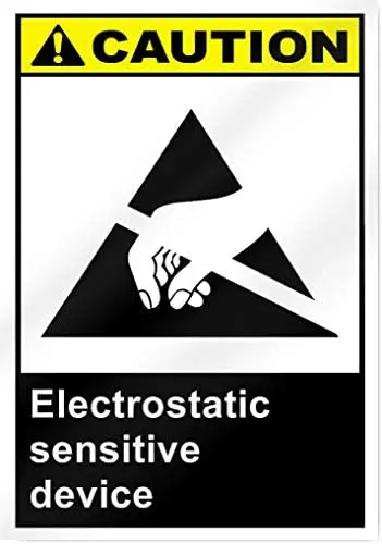 

Caution Sign - Electrostatic Sensitive Device Industrial Safety Sign Indoor and Outdoor Warning Signs Inches Metal Tin Sign