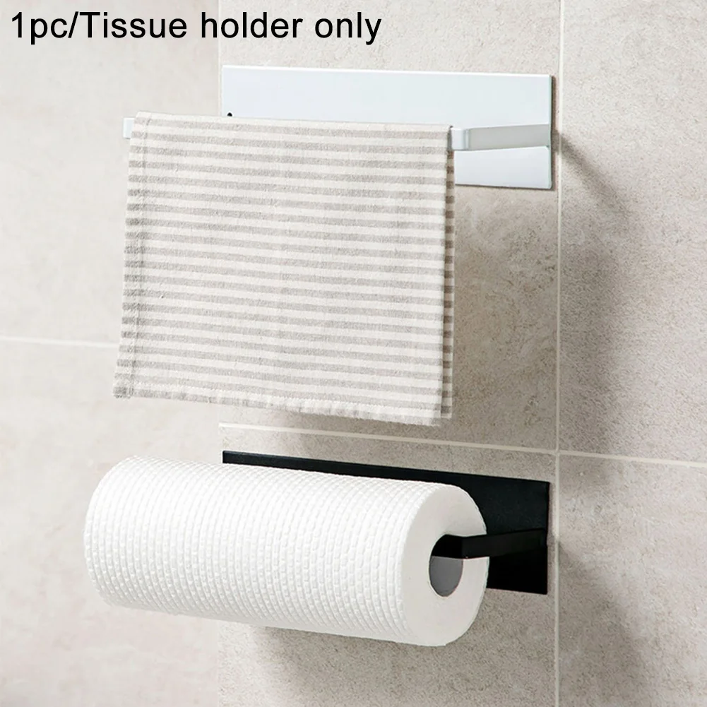 

Kitchen Bathroom Home Toilet Wall Mount Punch Free Adhesive Hotel Space Saving Hook Office Hanging Tissue Holder Carbon Steel