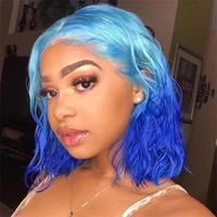 ombre colored short bob wig lace front human hair wigs pre plucked bleached for women glueless brazilian transparent lace wigs