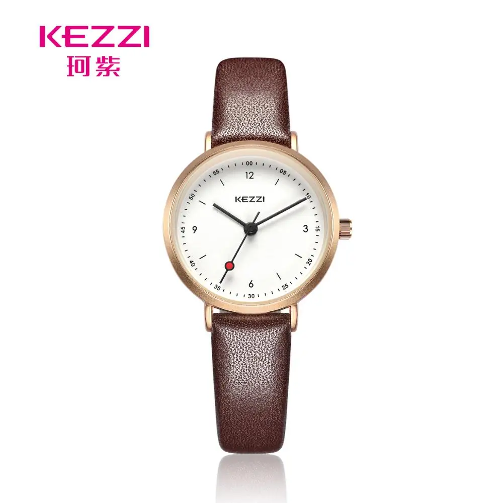 brown watch women KEZZI Новые мужские и женские кварцевые часы для пары, модные деловые часы, мужские часы, женские часы, подарки - Цвет: brown watch women
