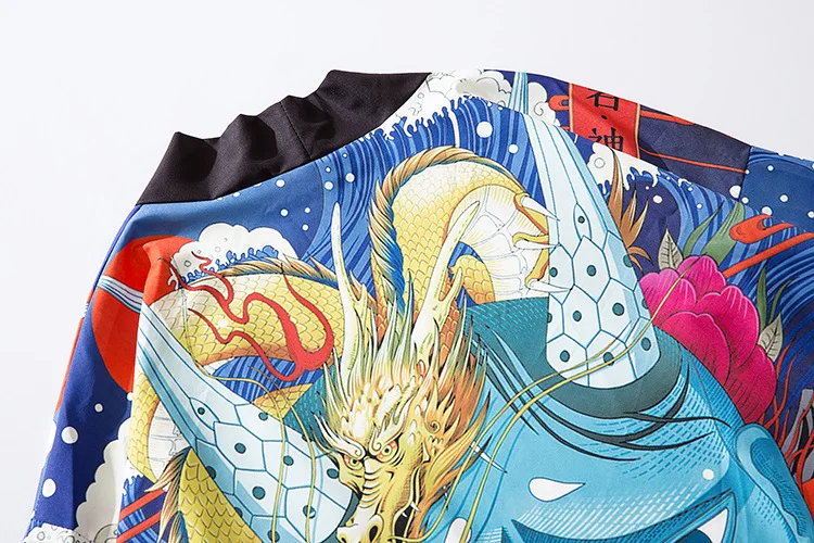 

Kimonos Japanese Fashion 2019 Summer Haori Obi Yukata Beach Kimono Japones Male Streetwear Japanese Kimono Cardigan Men