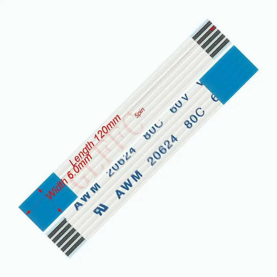 5pin 1 0 шаг 120 мм 900 B Тип Гибкий плоский кабель FFC awm 20624 ROHS для TTL LCD DVD