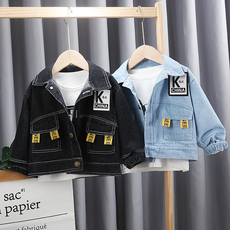 

Boys Denim Jackets Spring Autumn Children Fashion Coats For Baby Boy Kids Casual Outerwear Clothes Toddler Tops Outfits 2021 New