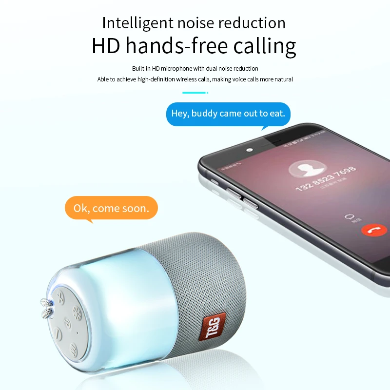 Bluetooth динамик светодиодный светильник для дыхания портативный громкоговоритель