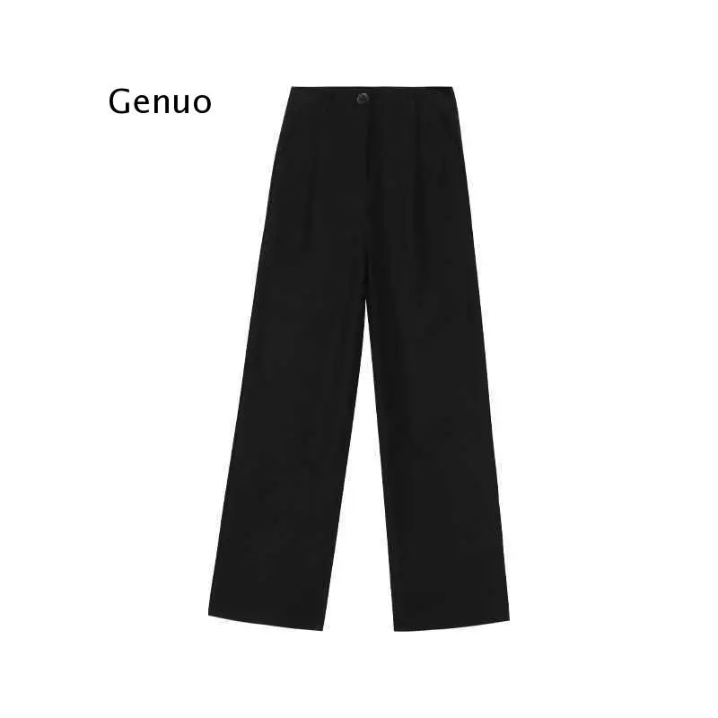 

New Spring Women Elegant Long Loose Pants Vintage Lady High Waist Wide Leg Pants Female Casual Street Pant Bottoms