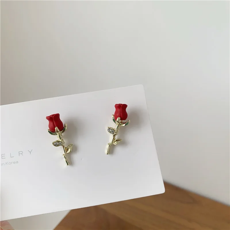 

Женские маленькие серьги-кольца, простые красные серьги-цепочки, ювелирные изделия, новинка 2021