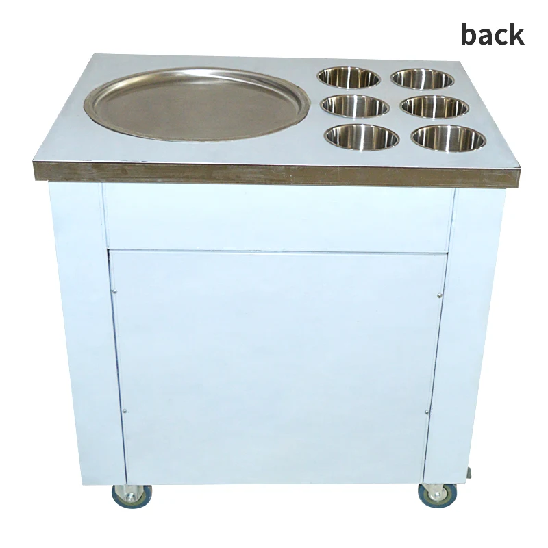 

New arrival big pans fried ice cream machine frying ice machine ice pan machine with 6 barrels