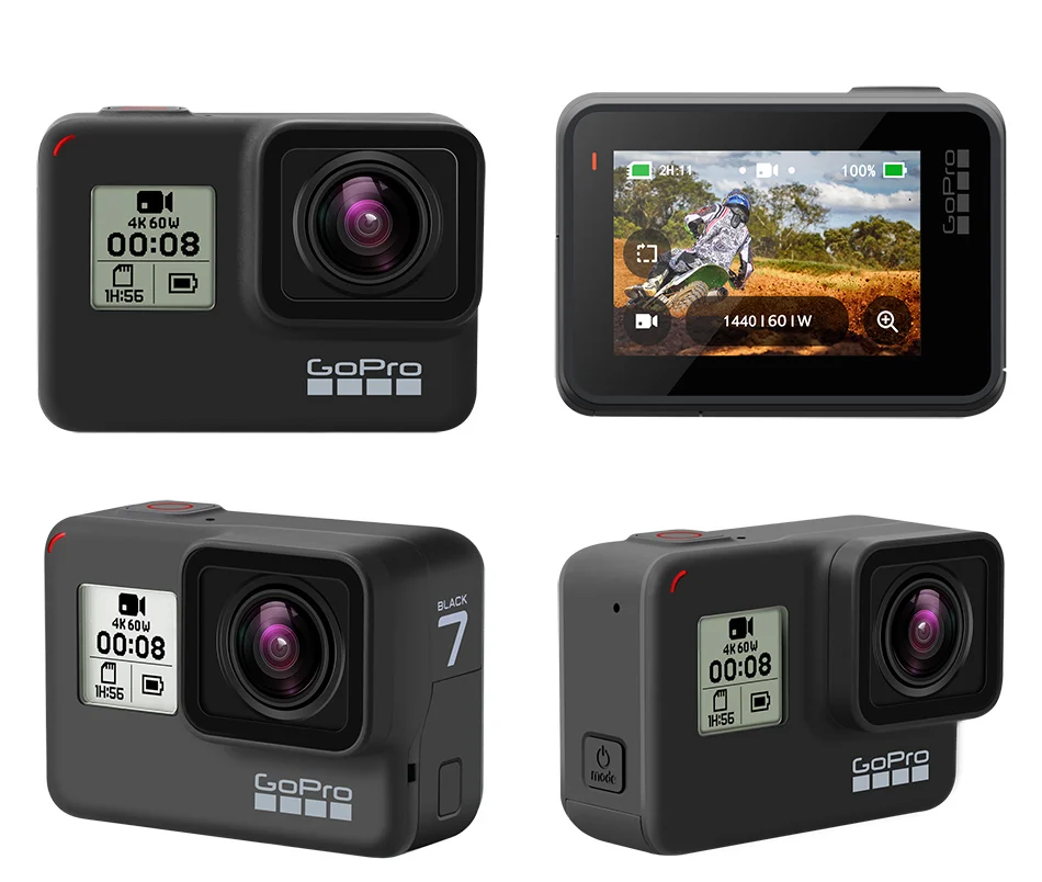 GoPro HERO 7 черная Водонепроницаемая Экшн-камера с сенсорным экраном Спортивная камера Go Pro HERO 7 12 МП стабилизация прямых потоковых фотографий