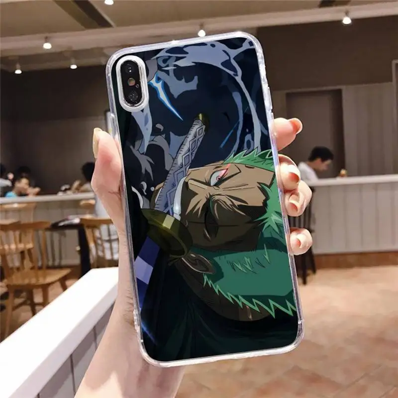 

Japan Anime One Piece Roronoa Phone Case Transparent soft For iphone 5 5s 5c se 6 6s 7 8 11 12 plus mini x xs xr pro max