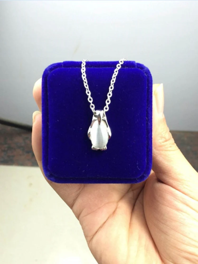 Ожерелье с белым опалом в виде пингвина аксессуары ожерелье кулон | Кулоны для