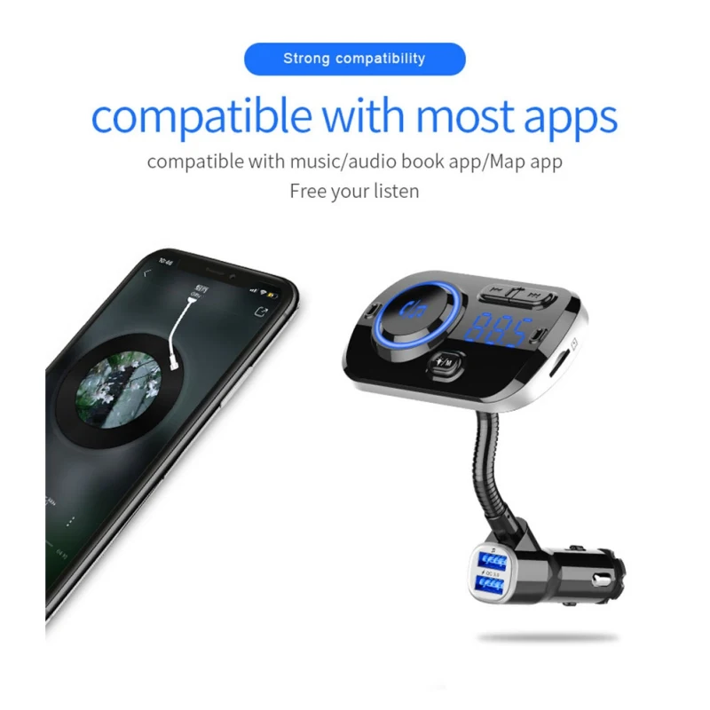 2019 Bluetooth 5 0 fm передатчик для автомобиля беспроводной радио адаптер автомобильный