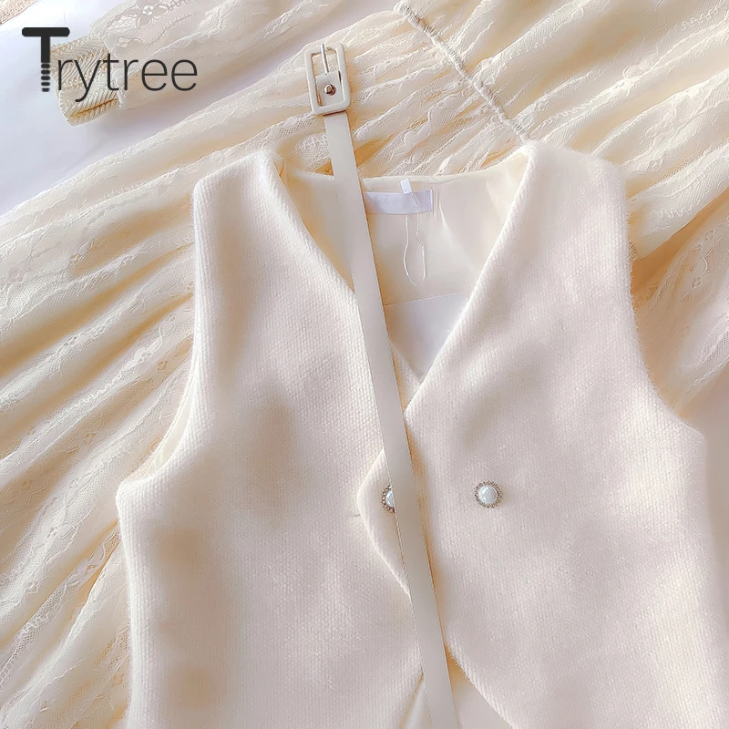 Trytree 2019 весенний комплект из двух предметов повседневный жилет на пуговицах с