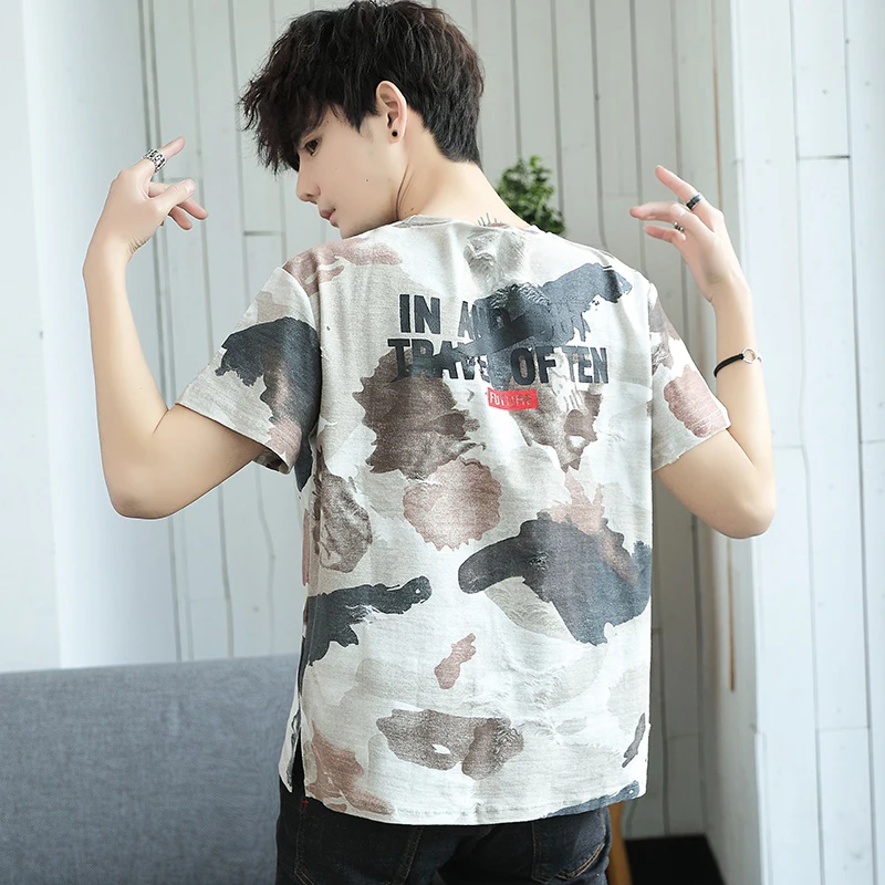 

Camouflage Graphic 2021 New Cotton Loose Men T Shirt Slhort Sleeve Summer Running Fishing Basketball Chothing Vintage Loose Top