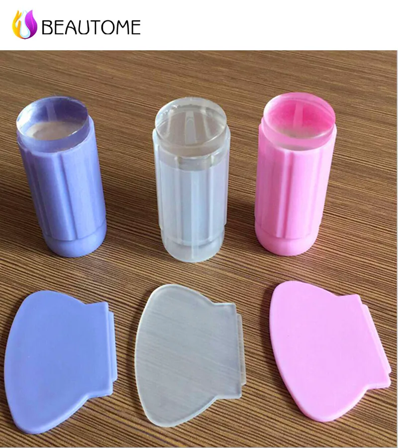 Beautome 2018 новинка 3 цвета прозрачные силиконовые штампы для ногтей набор скребок