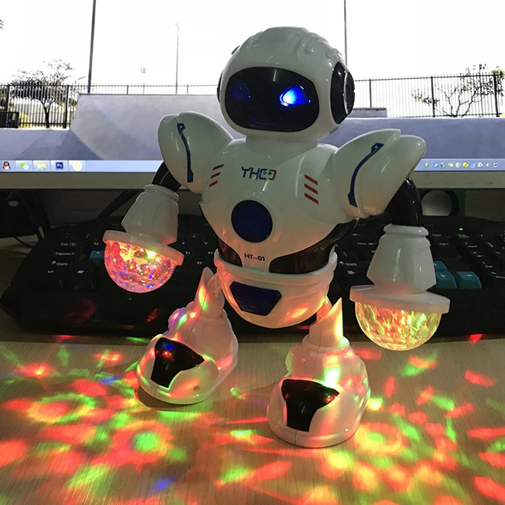 

Rotating Smart Space Dance Robot Electric Walking Musical with Flashing Light Kids Interactive Toy Christmas Birthday Gift