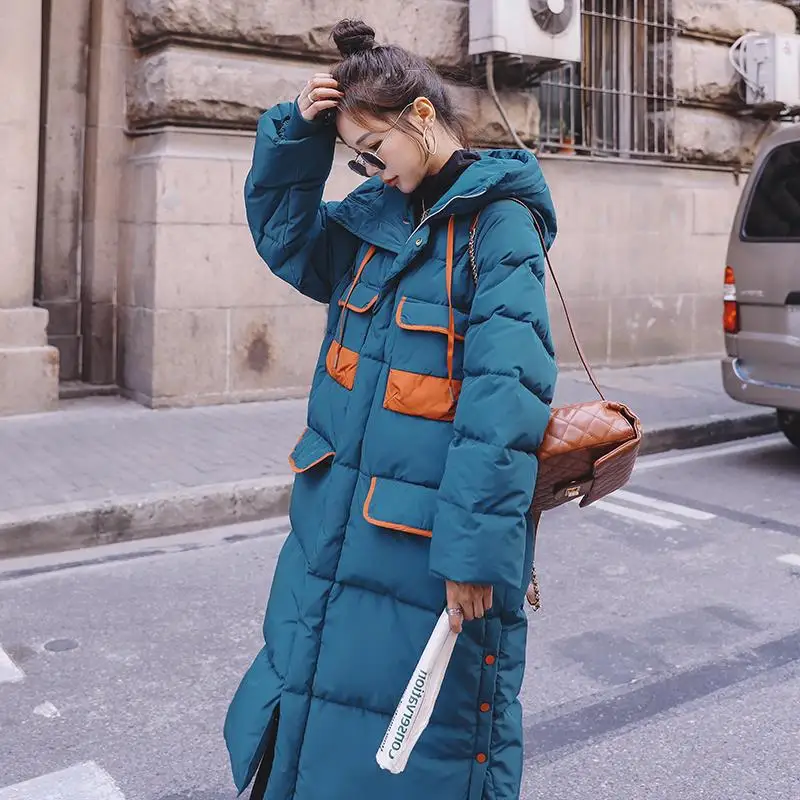 

Новинка 2022, зимние парки, модные прямые свободные пальто, женская толстая теплая хлопковая одежда, Женская длинная куртка