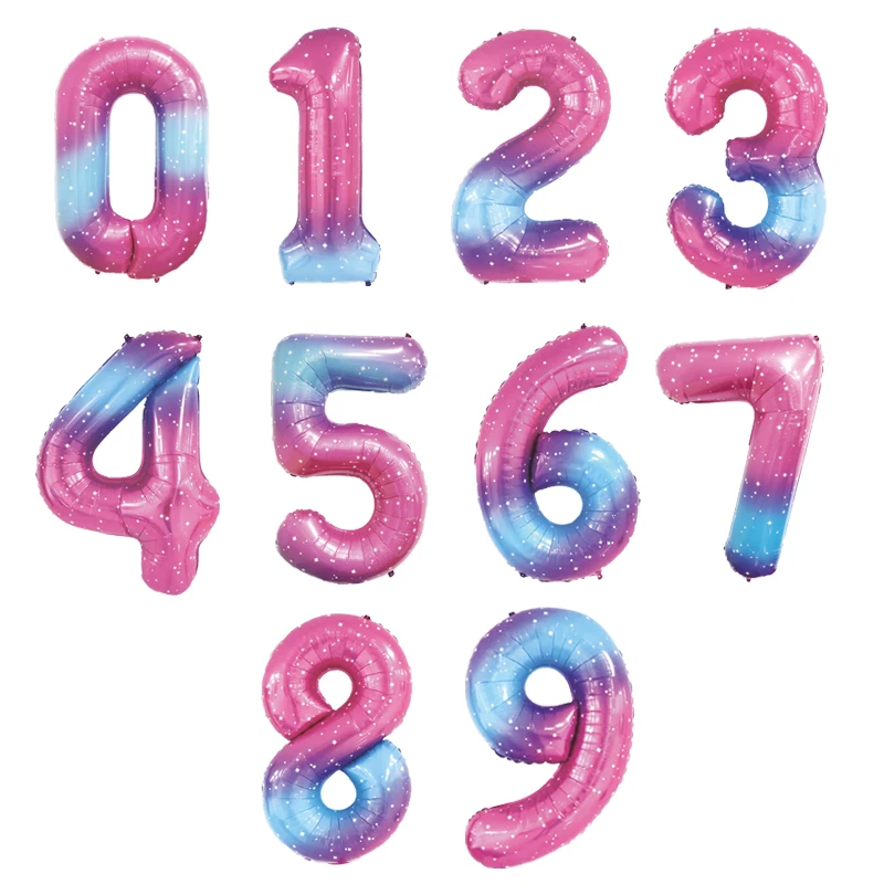 Воздушные шары из фольги в виде градиентных цифр 40 дюймов | Дом и сад