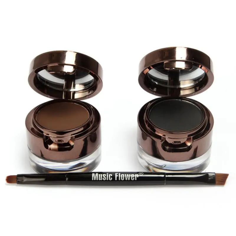 Супер стойкая коричневая Черная гелевая подводка для глаз черная пудра бровей