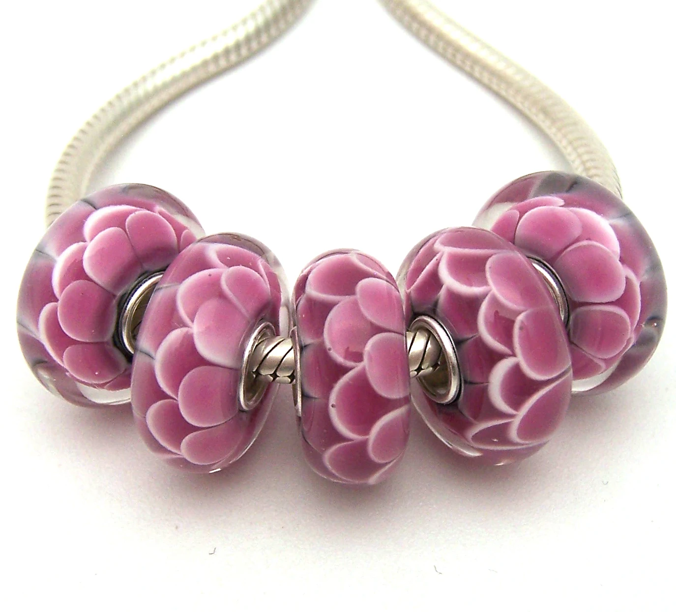 

JGWG831 5X 100% Authenticity S925 Sterling Silver Beads Murano Glass beads Fit European Charms Bracelet diy jewelry Lampwork