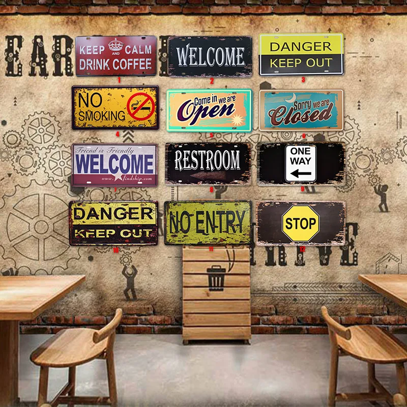 Предупреждение серии Ретро Чехол для водительского удостоверения металлическая