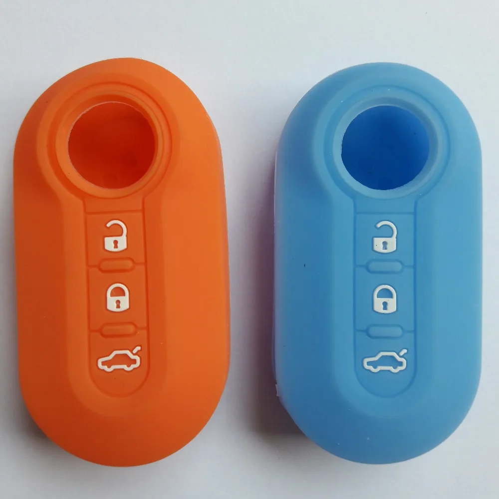 Silicone Key Remote Shell Cover Case For Fiat 500 Panda Bravo Lancia Ducato Brava Delta 3 Button Flip FOB | Автомобили и