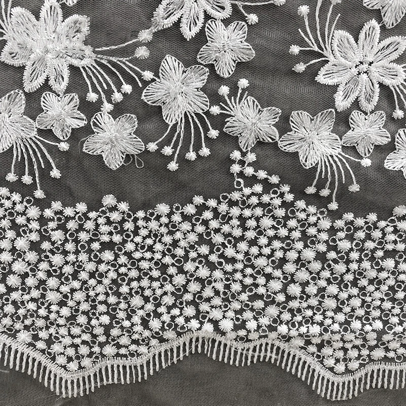 Ширина 128 см 5 стилей белая кружевная вышивка жаккард мягкая фатиновая ткань