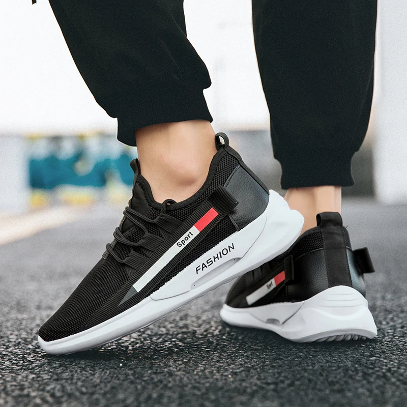 

Athletic Shoes for Men Zapatos De Mujer Lace-Up Breathable Rubber Mesh Air Cushion Trainers Casual Sneakers Lightweight Jogging