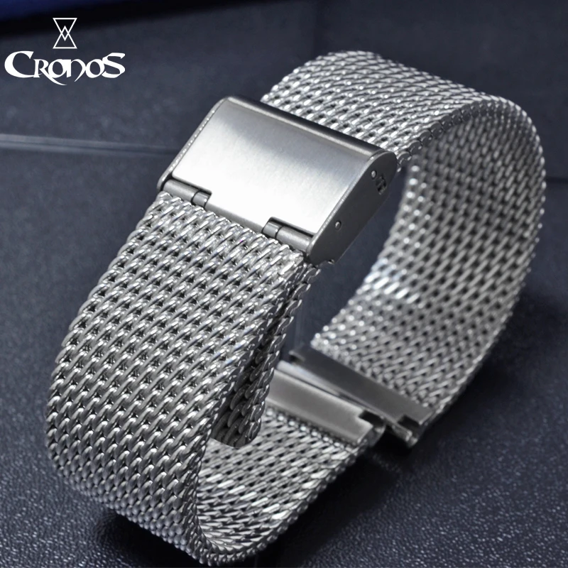 Cronos компоненты часов металлический ремешок сетка браслет нержавеющая сталь