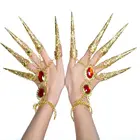 Модный индийский тайский золотой браслет на палец, блестящий красный кристалл, женский браслет для танца живота, ювелирные изделия