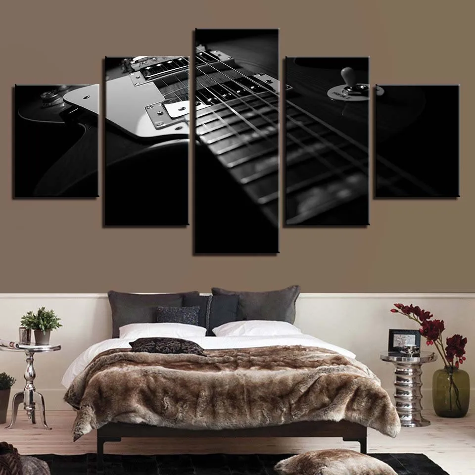 Музыка плакат с изображением гитары пианино скрипка фонограф ди джей 5 шт.