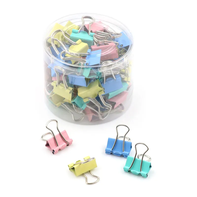 

1 Box 15mm Colorful Metal Binder Ticket Clips File Paper Clip Holder Office Supplies