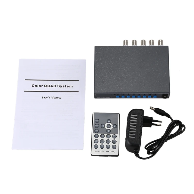 VGA 4CH цветная камера видеонаблюдения видео процессор Quad Splitter пульт