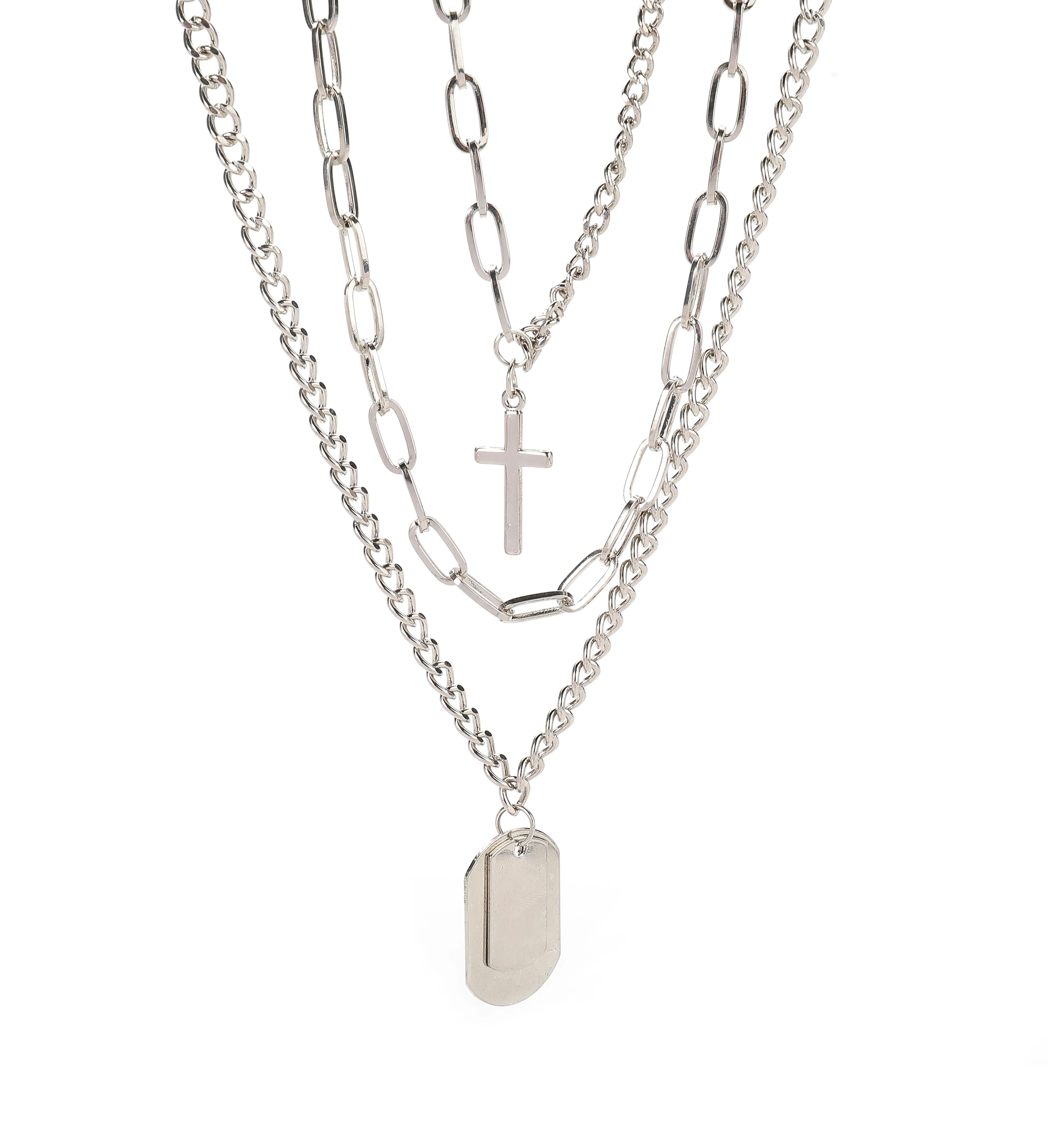 Новое поступление 2019 трехслойная цепочка до ключиц в стиле хип хоп для мужчин и