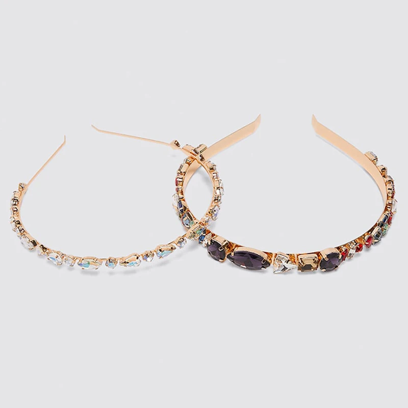 Dvacaman ZA Женская лента для волос блестящие полностью Стразы ручной работы резинки