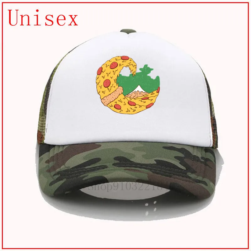 The Great Pizza of Kanagawa Japan Fuji Mountain trucker hat hats for men baseball fitted anime dad | Аксессуары для одежды